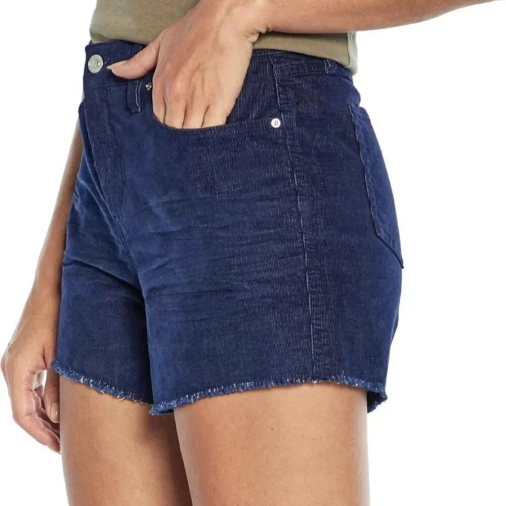 GAP Women's Corduroy Shorts 4 inch Blue Raw Edge Hem Cut Off Size 8 - NWT $49.95